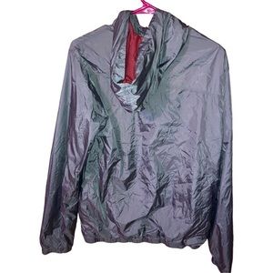 Volcom Windbreaker Jacket Grey And Red